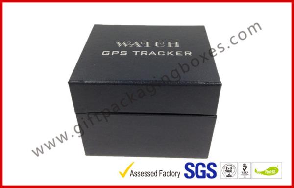 Leather Texture Rigid Board Gift Packaging Boxes , Foil Stamping Watch Packaging