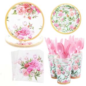 Quality Garden Flower Theme Disposable Party Supplies Wedding Birthday Party Supplies wholesale