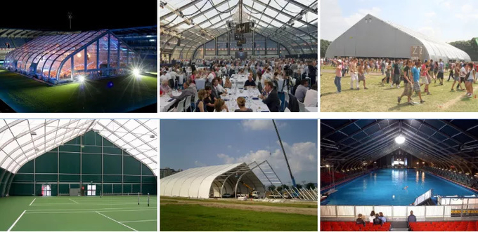 Luxury Permanent Structure Glass Marquee Tent CFM Fire Retardant Curve Roof
