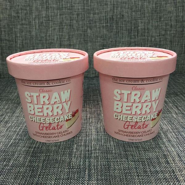 Custom Printed Paper Ice Cream Cups Disposable 16oz Food Grade Flexo Offset