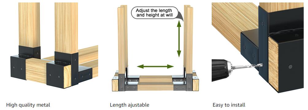 Functional Design Adjustable Firewood Log Storage Rack Brackets for Indoor and Outdoor
