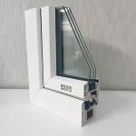 GKBM 72 UPVC Extrusion Profiles Casement Window Three Seal