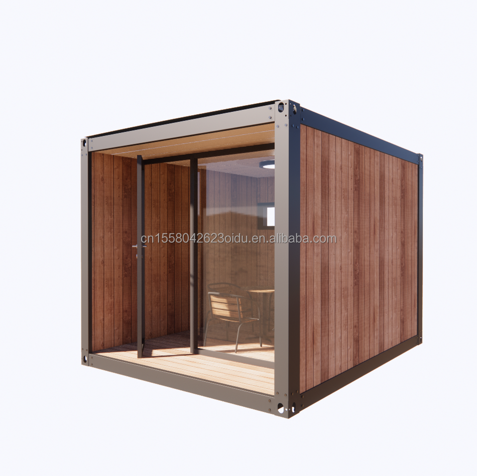 10ft Mini Prefab Modular Mobile Shipping Container Small Size Office House with 50/75/100mm Wave Sandwich Panel Walls