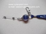 Metal crimp tube neck strap with metal badge reel and plastic breakaway,