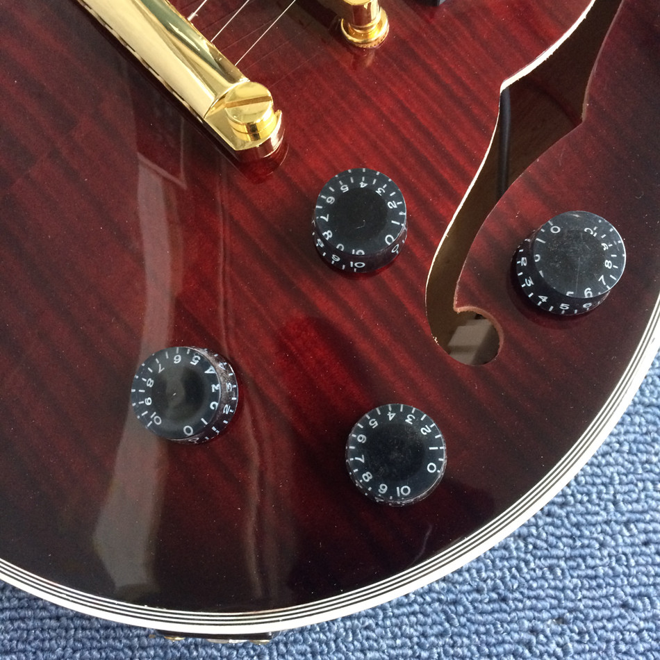 New style high quality electric guitar, double f holes, rosewood fingerboard