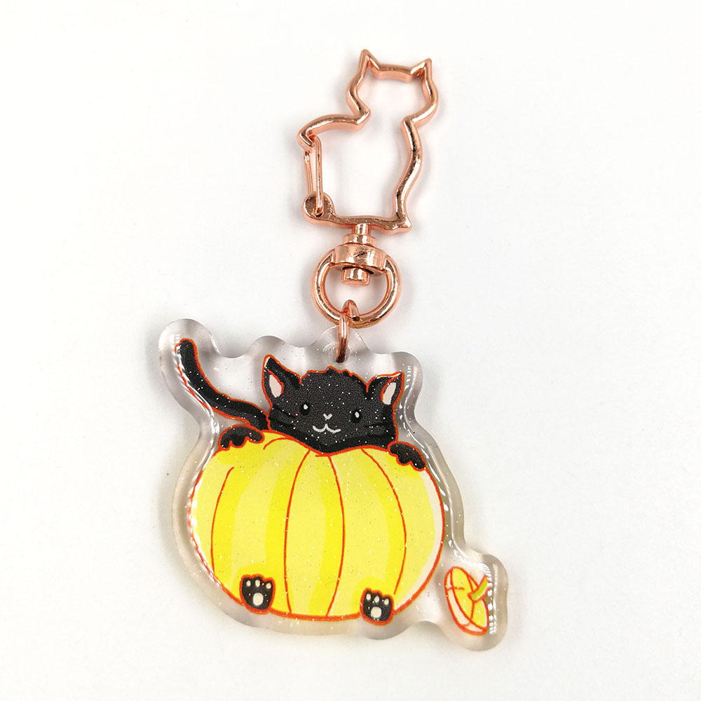 Custom Clear Anime Girl Acrylic Keychain Printed Glitter Epoxy Resin Acrylic Keychain Charms