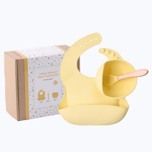 Quality Silicone Bib And Bowl Customized Silicone Products Yellow wholesale