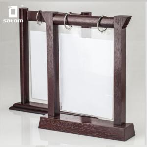Quality 17 Years Original Factory With PVC Pocket Bag Flip Wooden Restaurant Card Menu Holder Wholesale wholesale