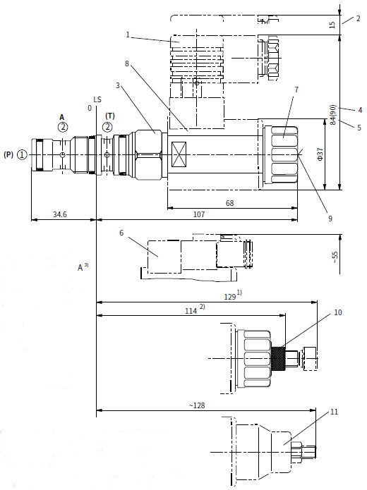 Solenoid Actuation Hydraulic Directional Control Valve Block Installation Type KSDE 1 L1X / H
