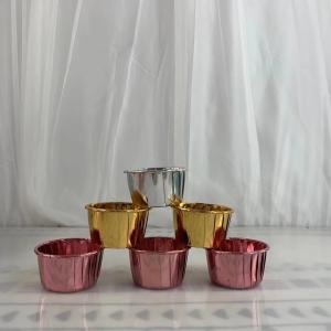 Quality Aluminum Metallic Rose Foil Paper Baking Cups Muffin Cake Mold wholesale