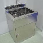Silver Color Lab Stainless Steel Hand Wasking Sink Cleanroom Furniture