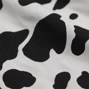 Quality White Jeans Cow Print Cotton Fabric 330gsm Denim Twill Fabric 10×10 80×46 wholesale