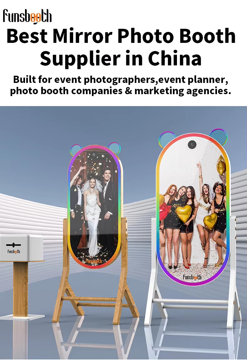 Self Service Photo Printing Kiosk 5-feet Long Smart Magic Mirror Photo Booth For Party