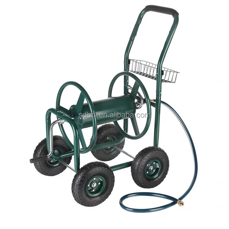 Sturdy Heavy Duty Water Hose Reel Cart for Garden Tools 60*102*42.5cm 100KGS Capacity
