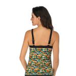 Women Swimming Suit Plus Size Swimwear Women Striped Print Bathing Suit Large