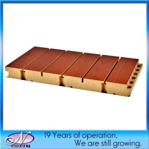 Quality Fireproof Grade A1 Wooden Grooved Acoustic Wall Panel for Hotel Cinema Soundproofing wholesale