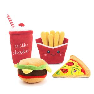 Quality Stuffed Chips Hot Dog Cola Fast Food Plush Pet Toys For Dogs wholesale
