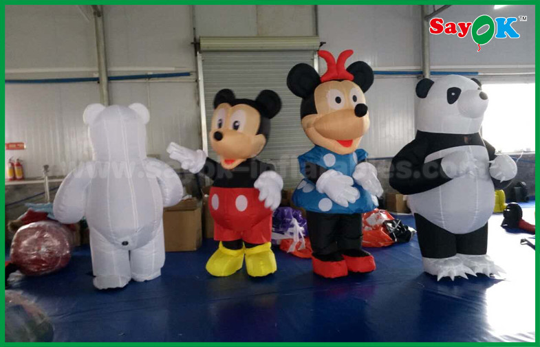 Customized Inflatable Cartoon Characters Panda / Mouse Shaped For Amusement Park