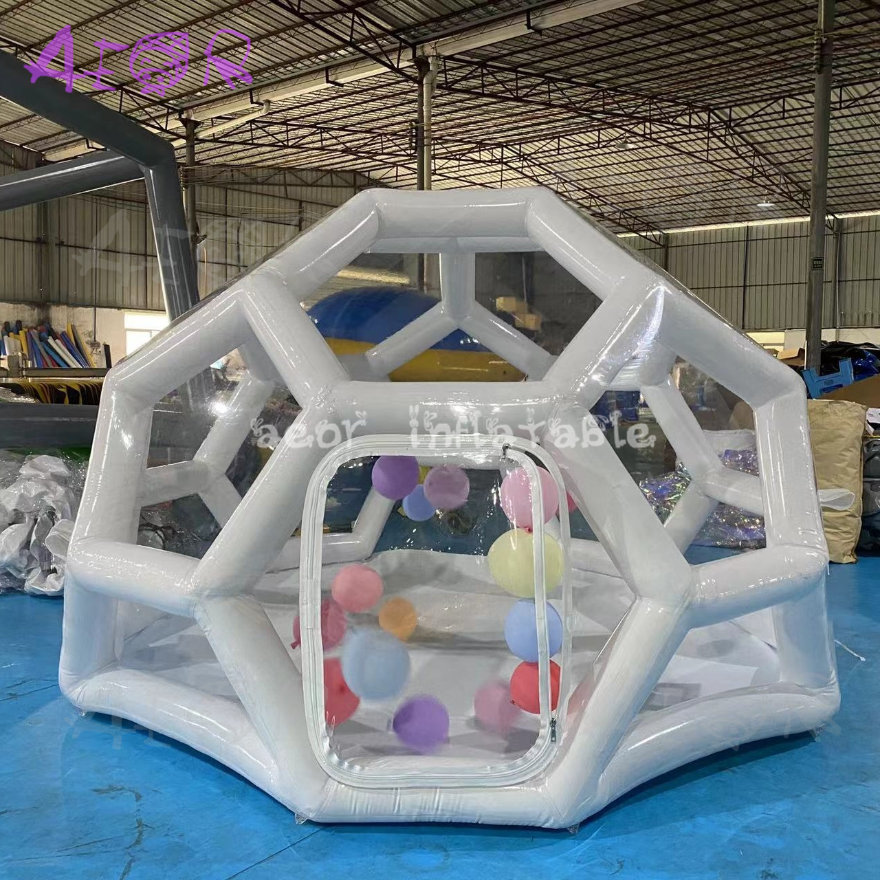 Inflatable Airtight Bubble House Hexagonal Luxury Transparent Dome Tent Inflatable Football House