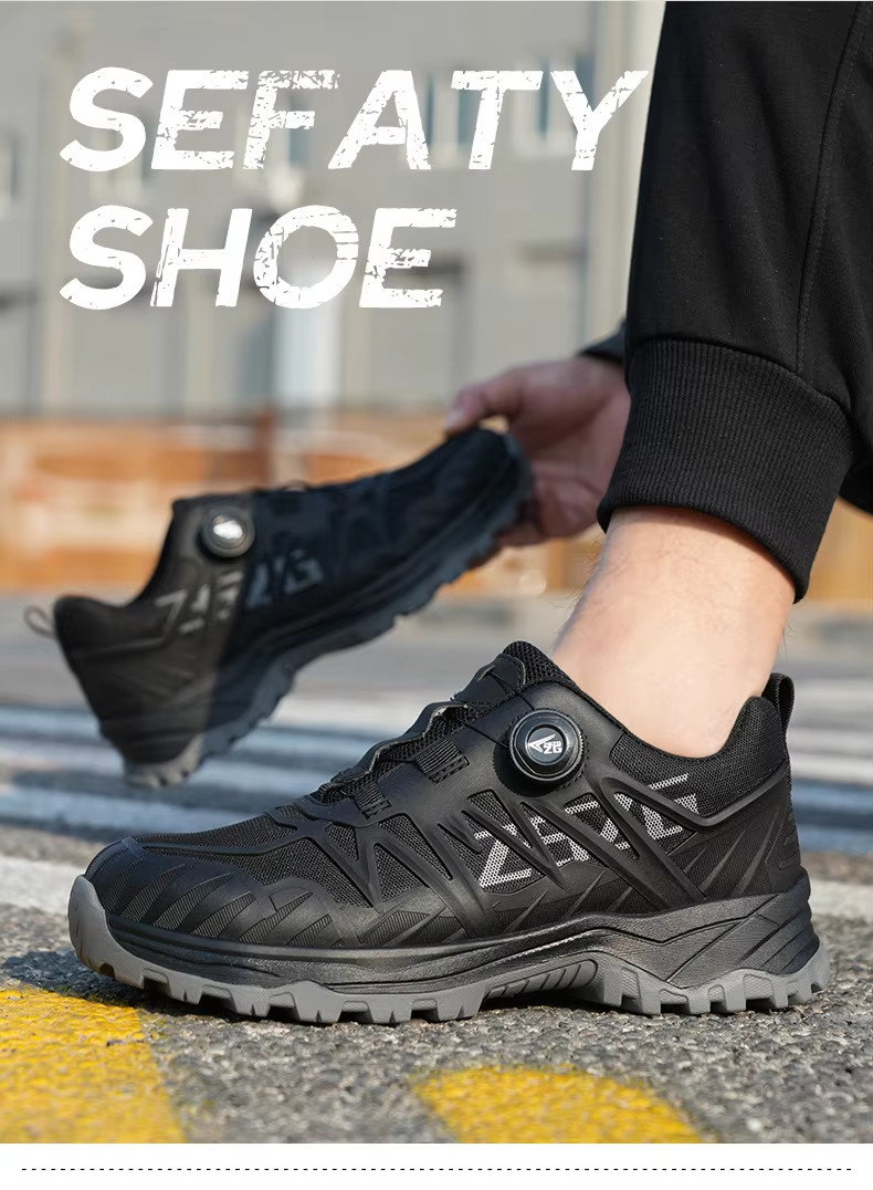 Kevlar Mid Sole Anti-stab Steel Toe BOA Rotating Buttons Safety Shoes For Industrial