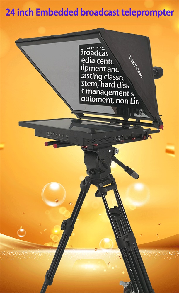 24 Inch Live Broadcast Studio Prompter with Built-in Computer and Bestview Video Support