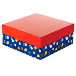 Ivory Board Multicolor Dots Rigid Kraft Boxes For Multiple Gifts