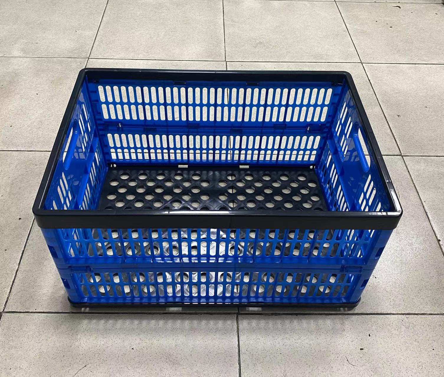 Foldable Mesh Plastic Crate PE/PP Material for Storing Fruits and Vegetables 500x350x255mm