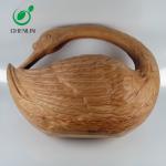 Odorless Leather Wooden Clutch Hand Bag Swan Shaped Large Capacity For