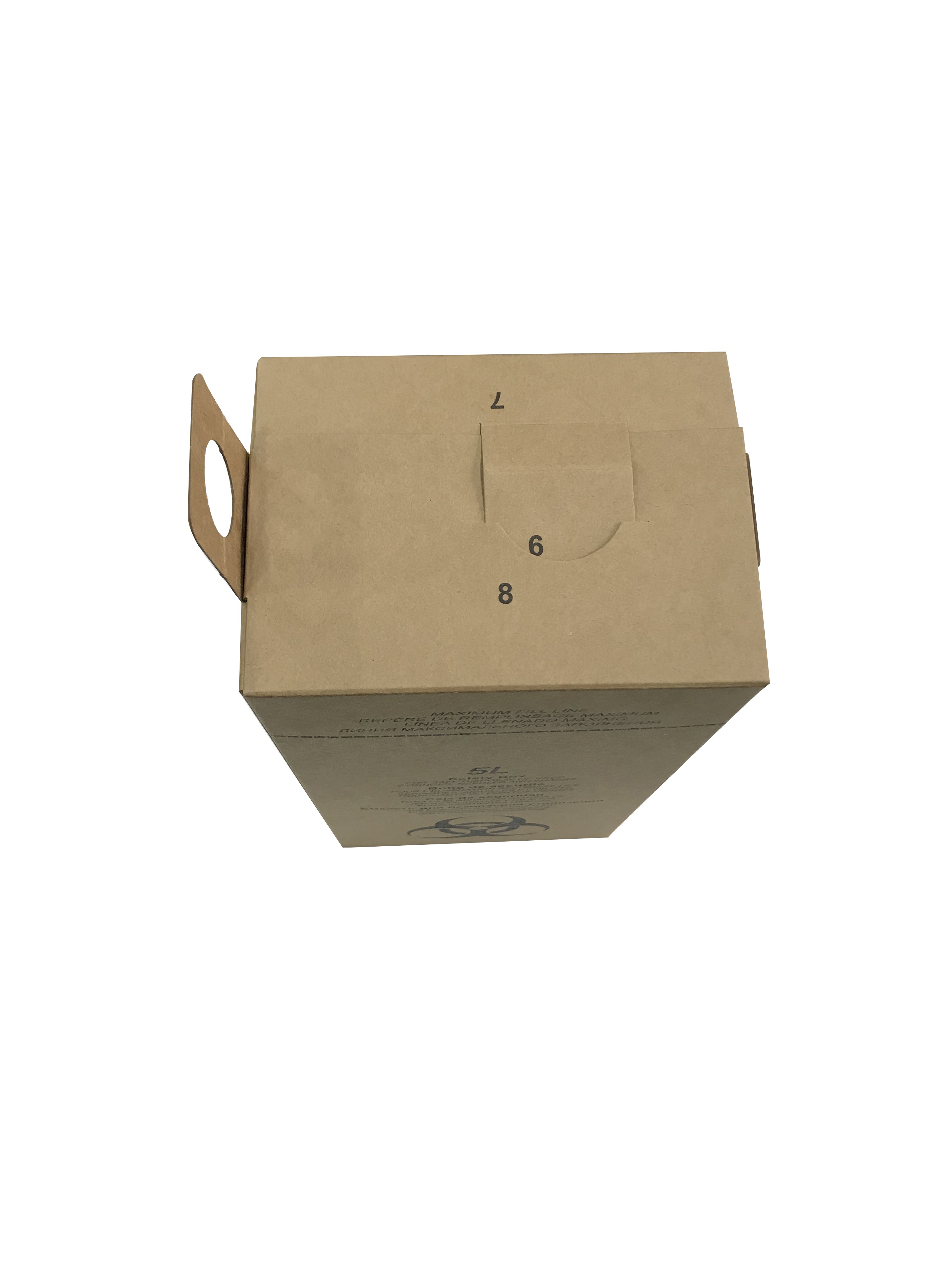 5L Portable Sharps Container , Custom Logo Sharps Box Disposal Kraft Cardboard Material