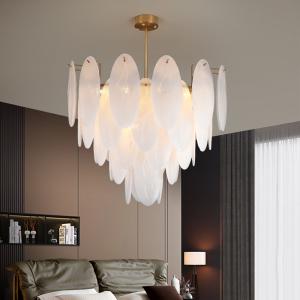 Quality Modern chandeliers for living room glass round art décor leaf chandelier(WH-MI-320) wholesale