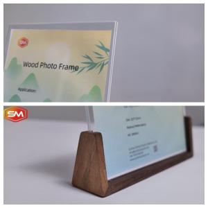 Quality High Light Transmission Acrylic Photo Stand With Wood Base Eco-friendly Alternative Option wholesale