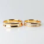 Simple Bright Texture Design 0.012ct Rose Gold Diamond Band