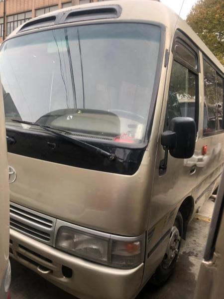 Original TOYOTA Diesel engine school bus Used Toyota Coaster Buses leather seats