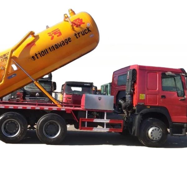 Euro 3 336hp Used Howo 6*4 Vacuum Truck 10 Cbm Sewage Suction Truck In Good