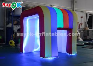 Quality Inflatable Party Tent Rainbow Color LED Light Mini Blow Up Photo Booth For Children SGS ROHS wholesale
