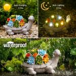 Succulent 7 LED Lights Solar Garden Outdoor Statues Turtle for Patio Balcony