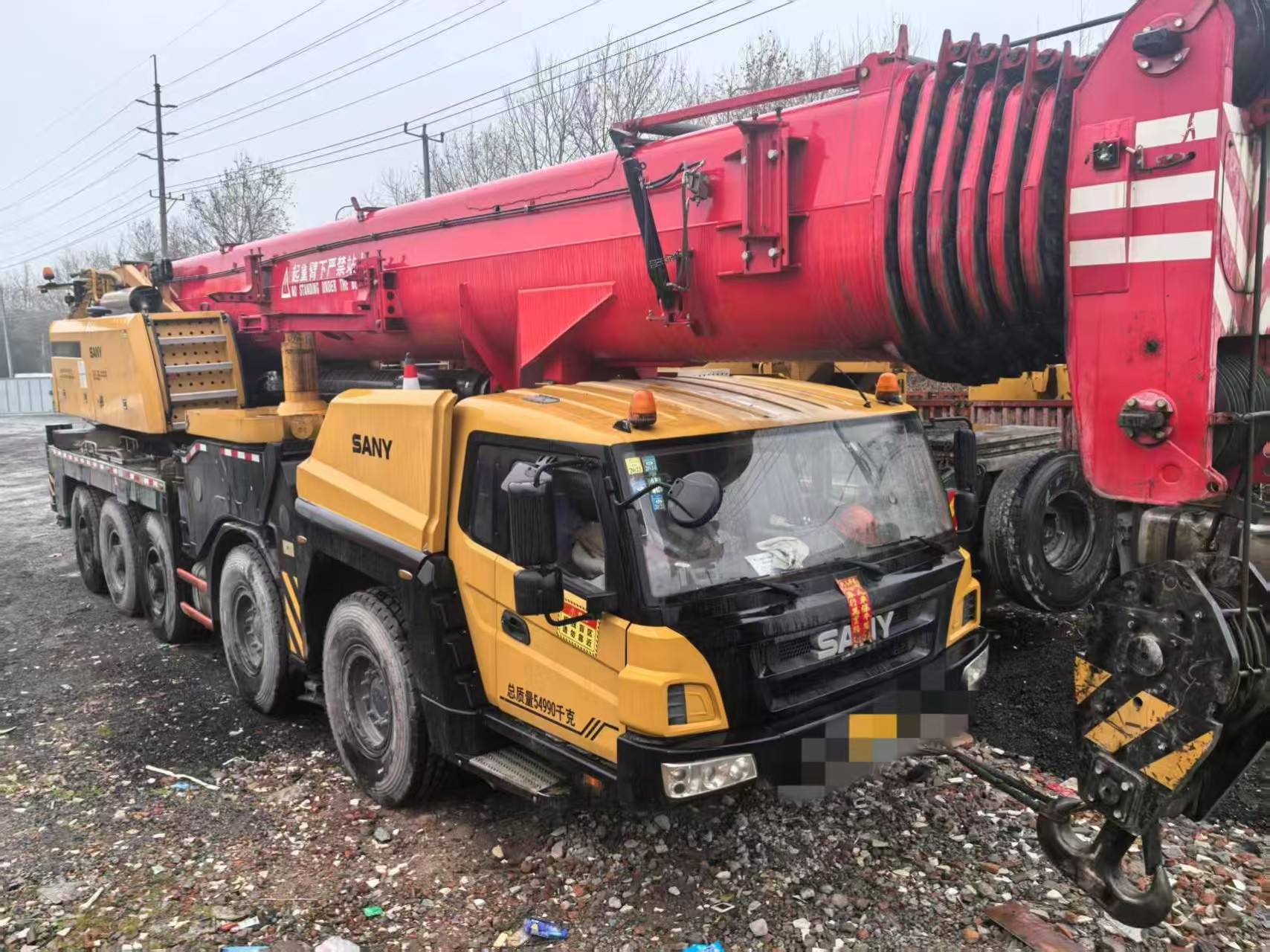 SANY 100 Ton Mobile Crane STC1000T7 Used Truck Cranes Max Working Height 64.5m