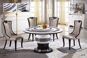 Quality 9 seater round marble dining table with Lazy Susan wholesale