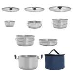 High Quality 304 Stainless Steel Outdoor Cooking Pot Set Camping Cookware Set