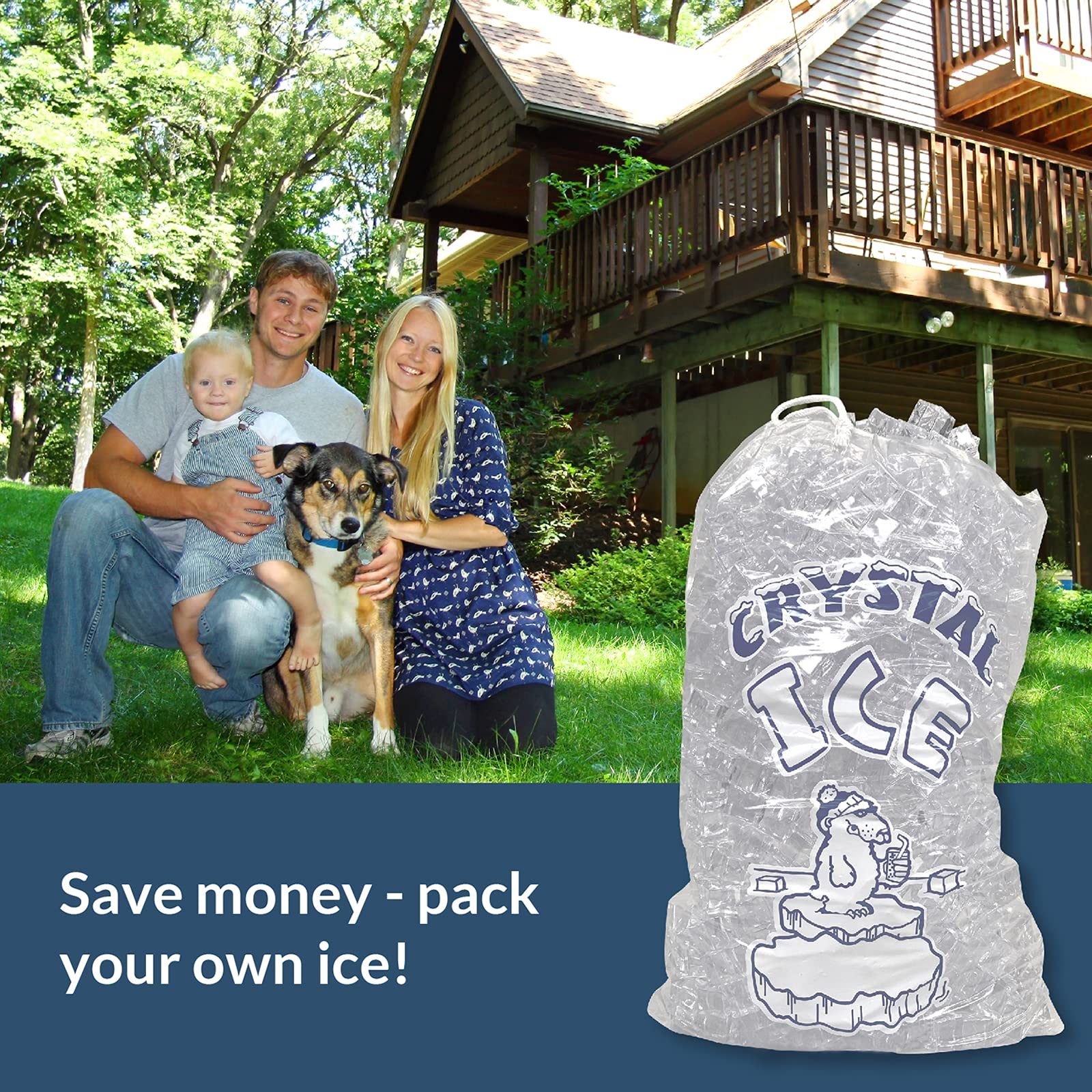 Freezer Plastic Ice Cube Plastic Bag Customized Durable Reusable Mercantile 10 Lb Bags