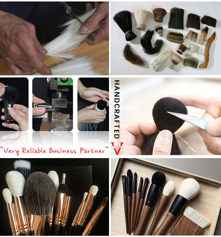 Vonira Beauty High Density Luxury Large Domed Powder Brush Rouded Diffusion Powder Makeup Brush with Rose Copper Ferrule