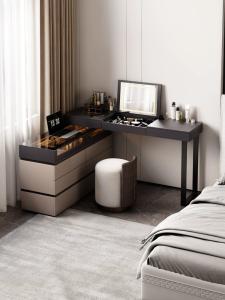 Quality Custom Upholstered Dark Wood Dressing Table Bedroom Makeup Vanity wholesale