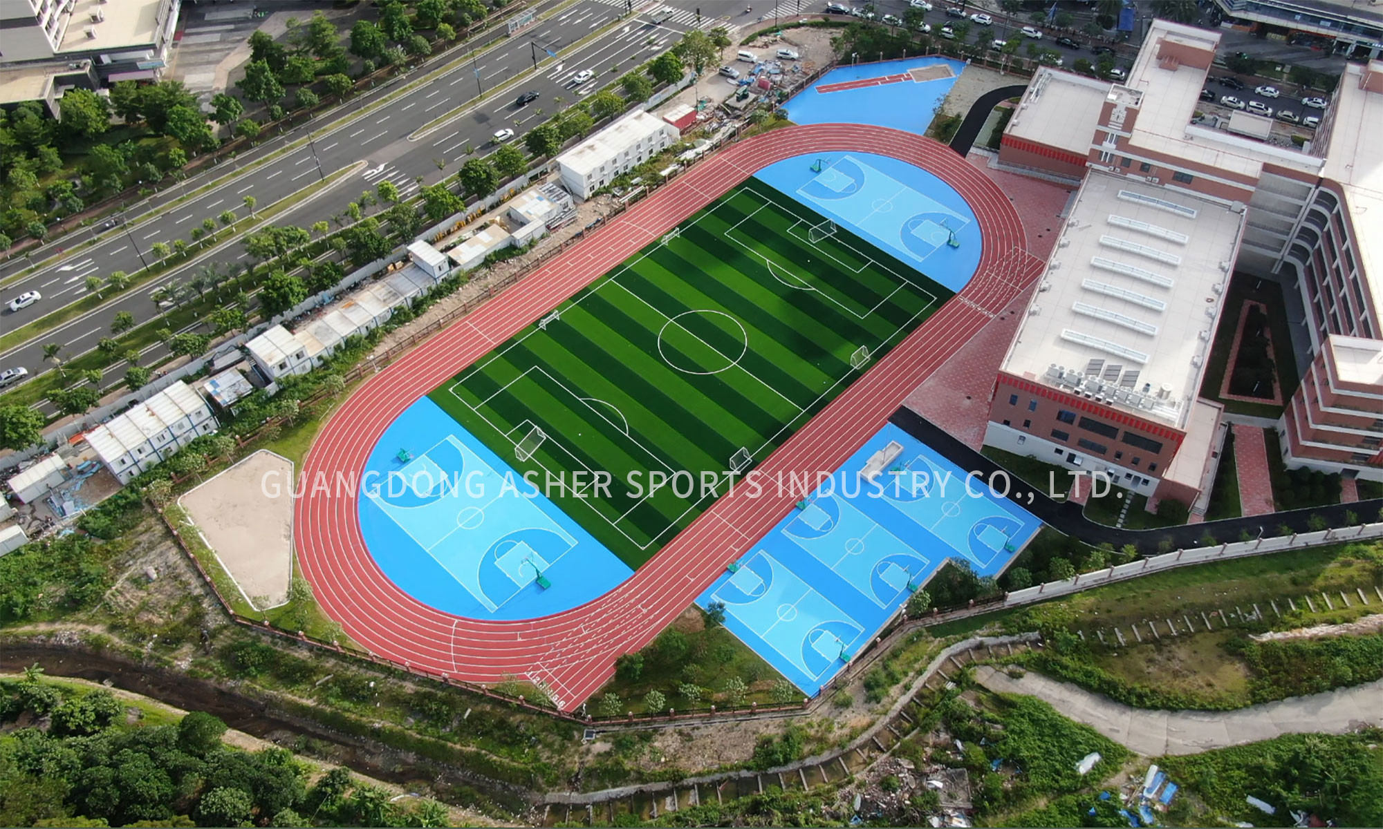 Elastic Sustainable Sandwich System Running Track Rubber anti UV Flooring Type