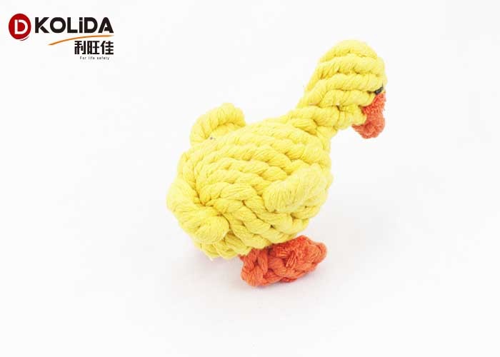 Yellow Color Pet Toys Cotton Duck For Dog Tooth Cleaning Bite Resistance