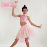 Ballet Jazz And Belly Dancing Clothes Sequin High Neck Sleeveless Prints Skirt