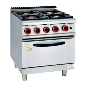 Quality Commercial Gas Range With 4-Burner / Gas Oven 20.8Kw Power Restaurant Cooking Equipment GH-987A wholesale