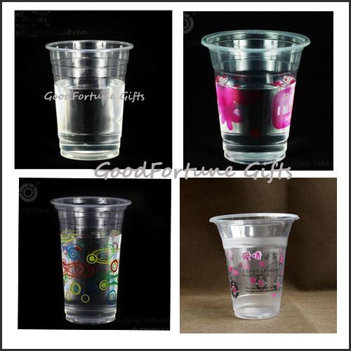 Eco printed logo customed Advertising one time coffee water Disposable Plastic