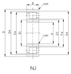 WD Precision Cylindrical Roller Bearings,NJ208E