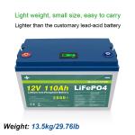 12v 110Ah Lifepo4 Golf Cart Battery Deep Cycle