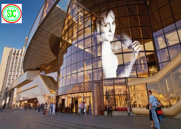 Transparent P3.91 indoor and outdoor window advertising billboard clear led screen transparent glass video led display